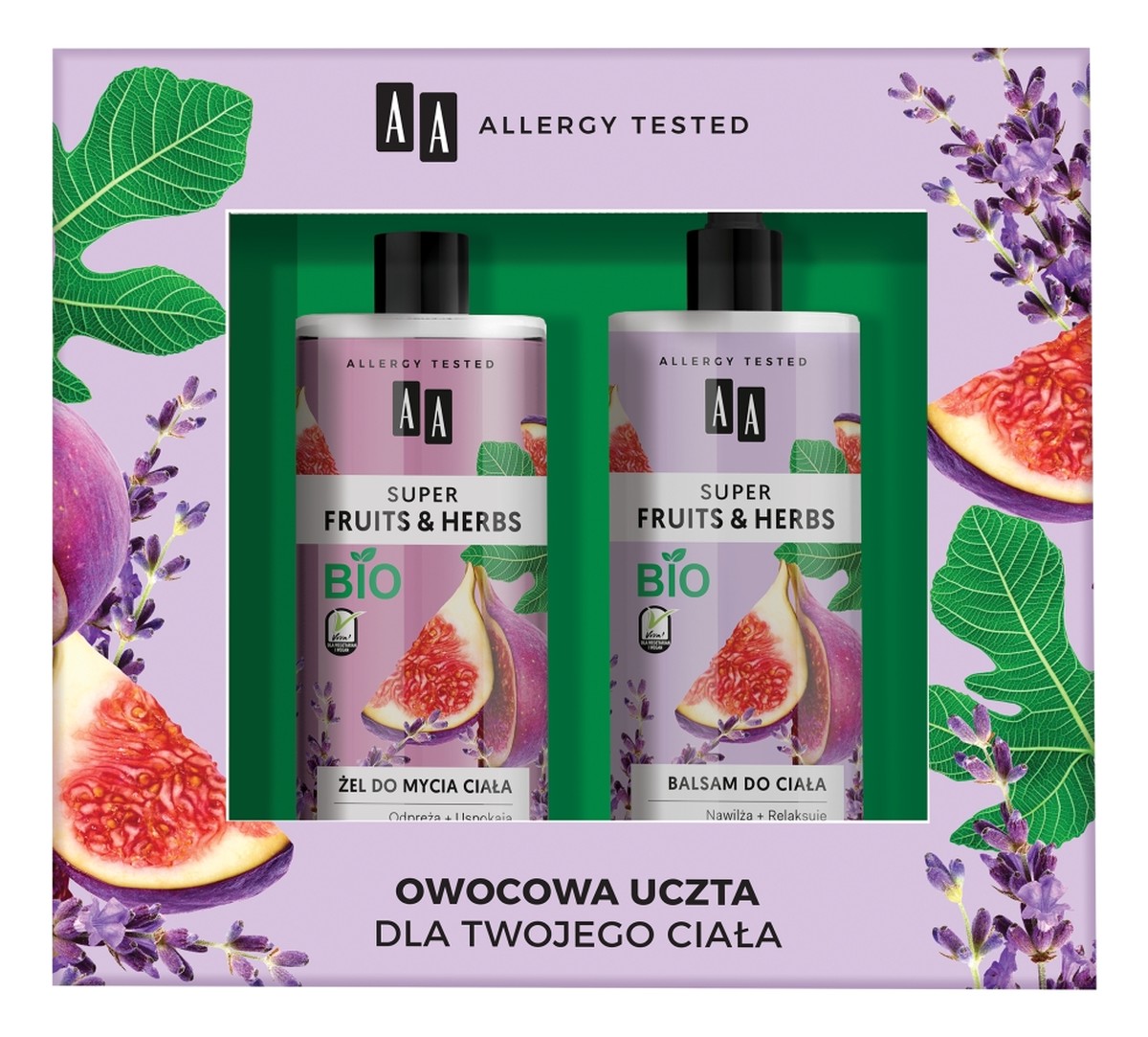 Zestaw żel do mycia ciała figa&lawenda 500ml + balsam do ciała figa&lawenda 500ml