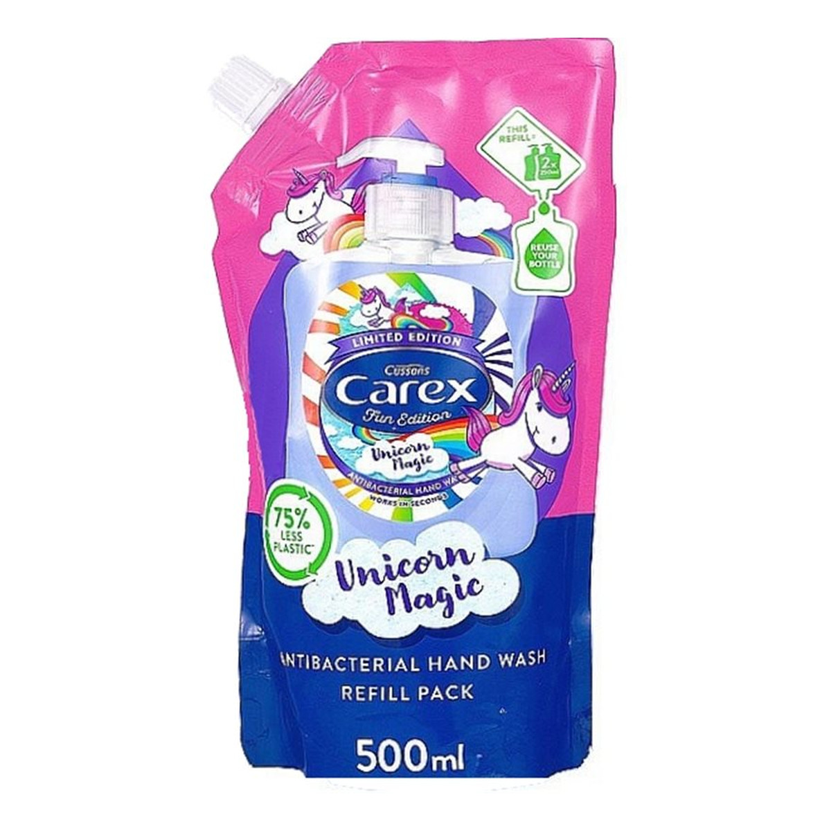 Carex Unicorn Magic Antybakteryjne mydło w płynie opakowanie uzupełniające 500ml