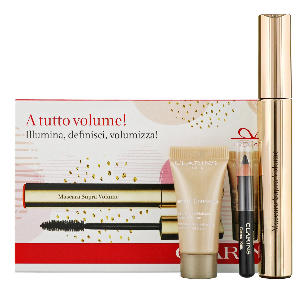 Zestaw do makijażu tusz do rzęs 8ml 01 Intense Black + kredka 0,39g Carbon Black + korektor 5ml 02