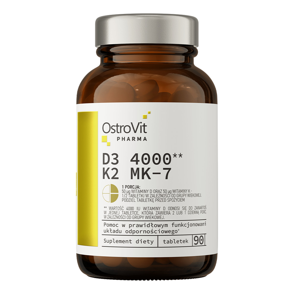 OstroVit D3 4000 IU + K2 MK-7 90 tabletek 26g