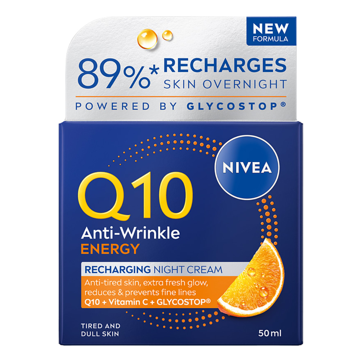 Nivea Q10 Anti-Wrinkle Energy Recharging Night Cream Krem Do Twarzy Na Noc 50ml