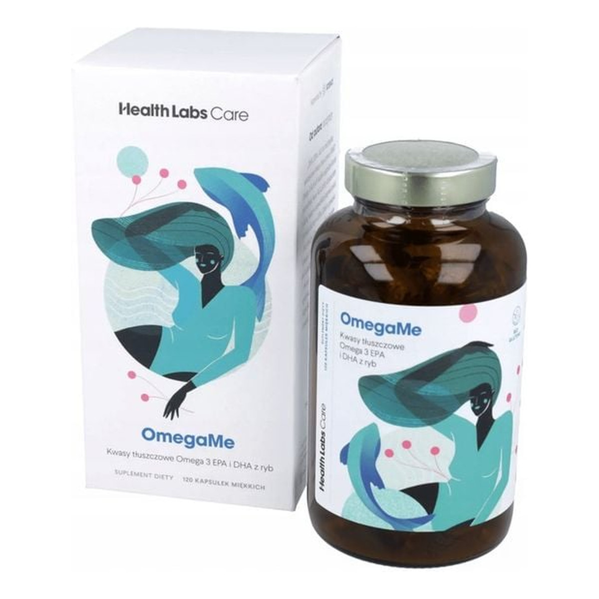 HealthLabs OmegaMe Kwasy tłuszczowe Omega 3 DHA suplement diety 120 kapsułek