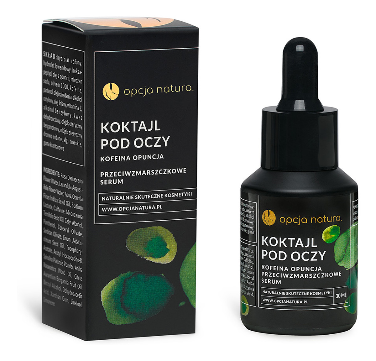 Koktajl pod oczy przeciwzmarszczkowe serum kofeina opuncja
