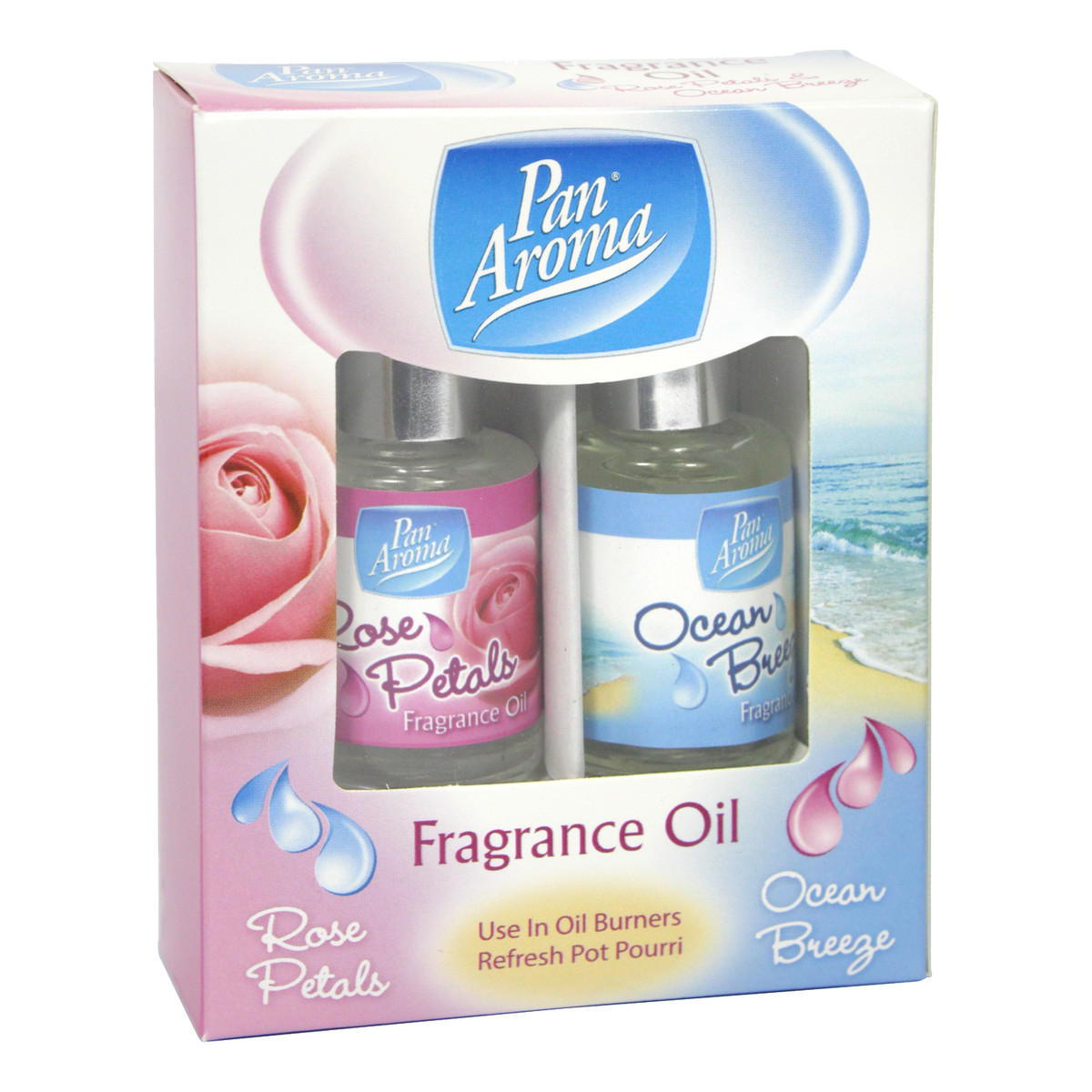 Pan Aroma Fragrance Oil Olejek zapachowy Rose Petals & Ocean Breeze 2x10ml. 10ml