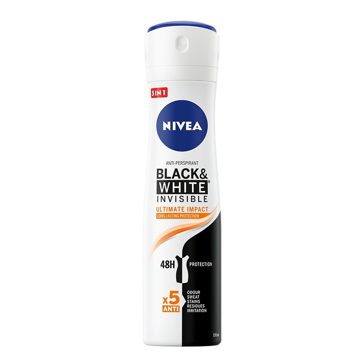 Nivea BLACK& WHITE INVISIBLE Ultimate Impact dezodorant 5in1 spray 150ml