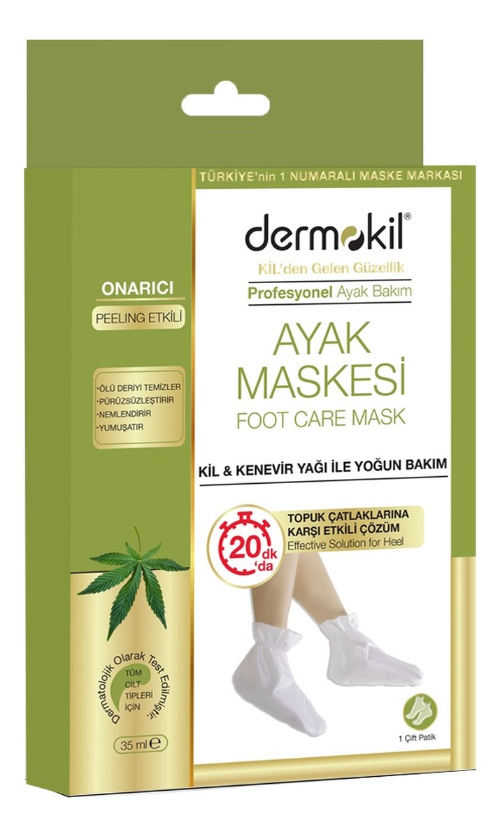 Peeling foot mask peelingująca maska do stóp clay&hemp oil
