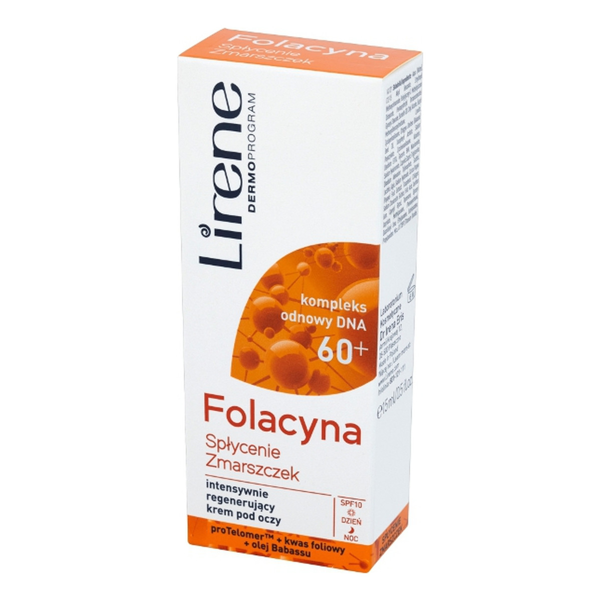 Lirene Folacyna 60+ Spłycenie Zmarszczek Intensywnie regenerujący krem pod oczy 15ml