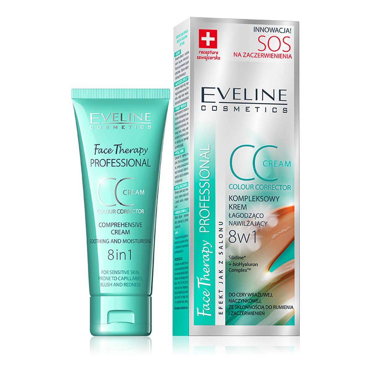 Eveline Face Therapy Colour Corrector Kompleksowy Krem CC Łagodząco-Nawilżający 8w1 30ml