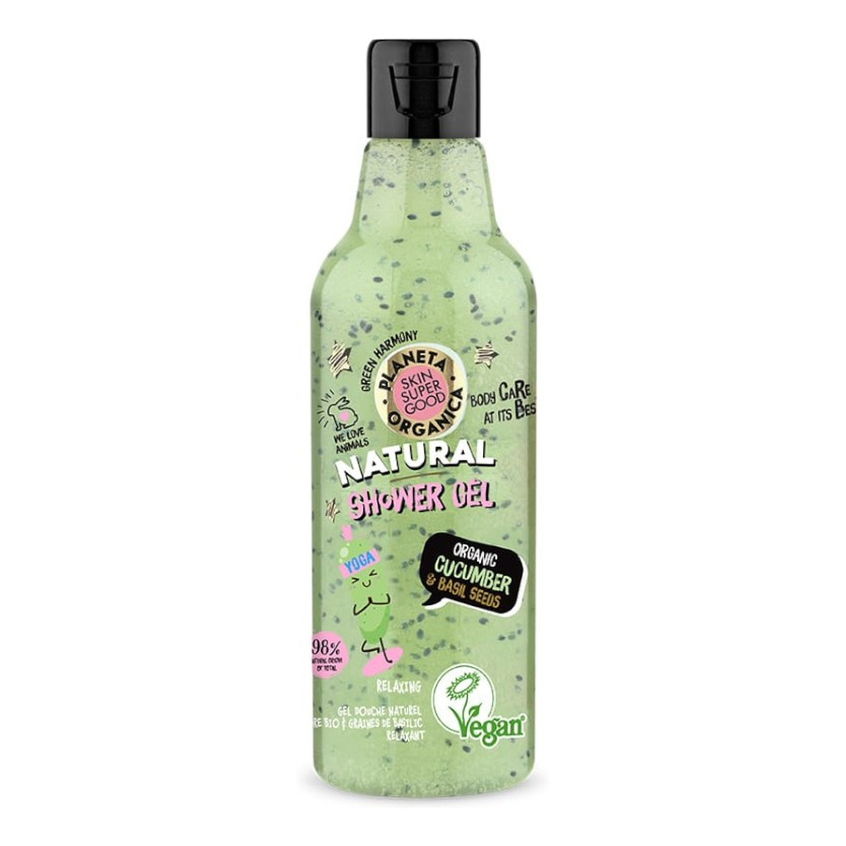 Planeta Organica Skin Super Food Żel pod prysznic Cucumber & Basil Seeds 250ml