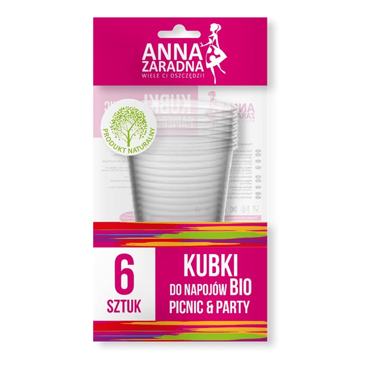 Anna Zaradna Bio Kubki do napojów 6 szt. 180ml