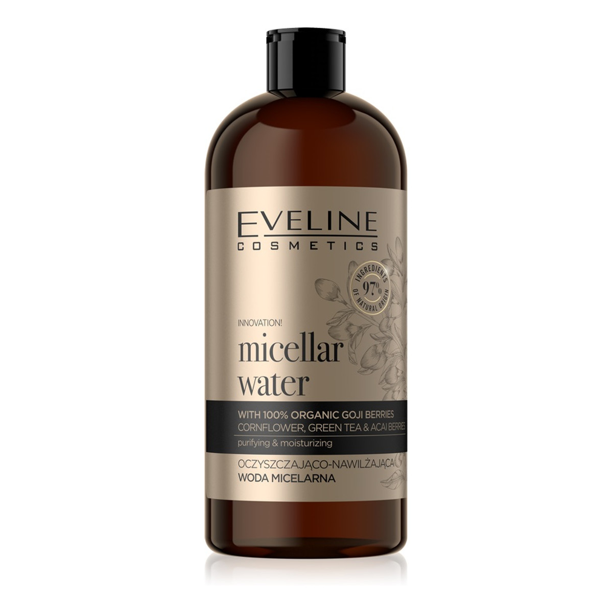 Eveline Organic Gold Micellar Water oczyszczająco-nawilżająca Woda micelarna 500ml
