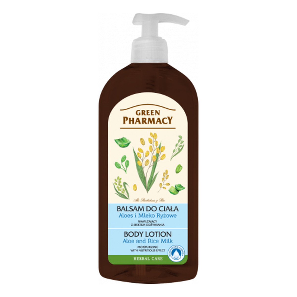 Green Pharmacy Herbal Cosmetics Body Care Balsam Do Ciała Aloes i Mleko Ryżowe 500ml