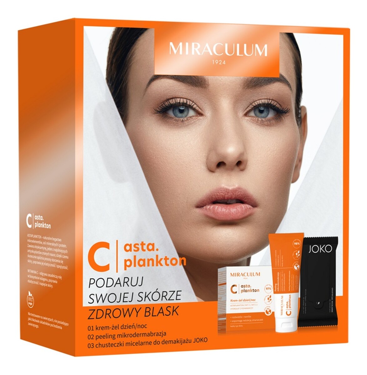 Zestaw krem-żel dzień/noc 50ml + peeling mikrodermabrazja 100ml + chusteczki micelarne do demakijażu 15szt