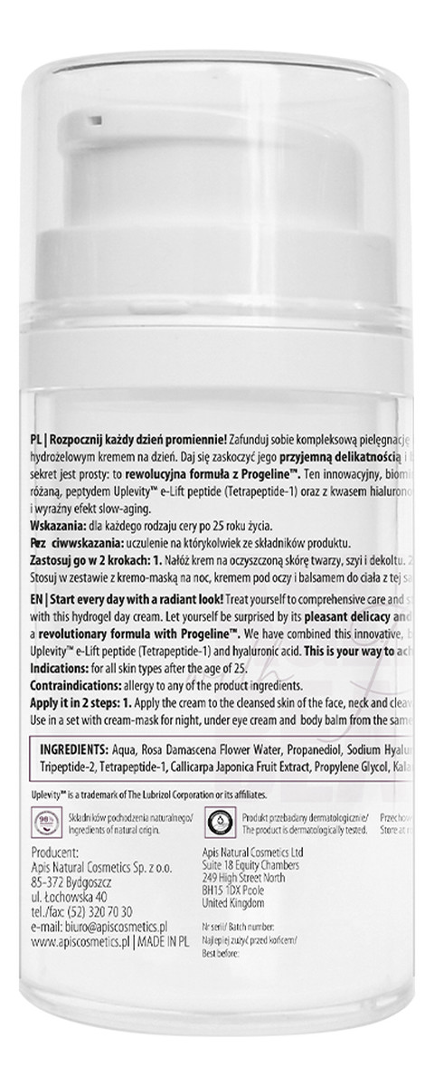 Krem na dzień z progeliną hydrożelowy