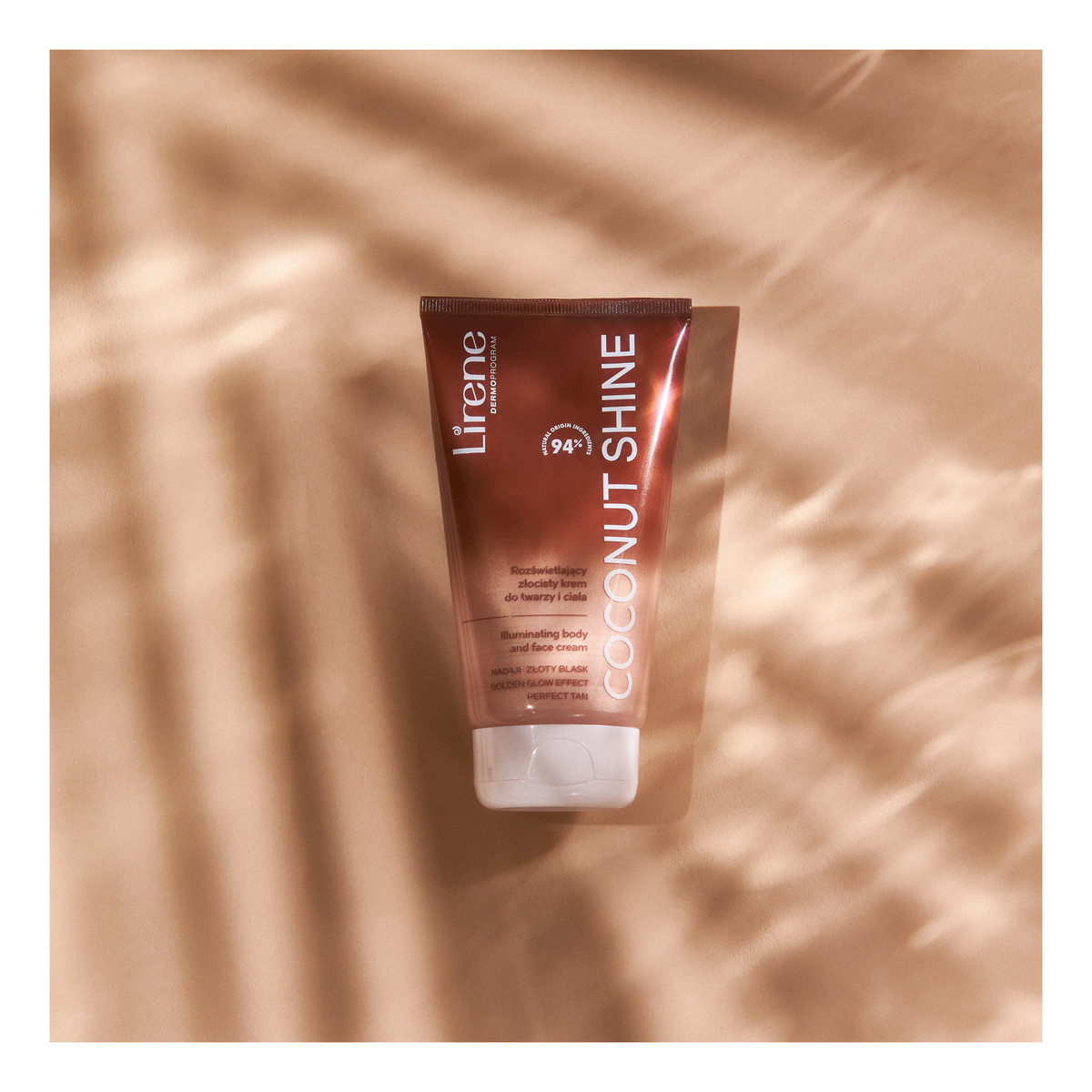 Lirene COCONUT SHINE Body shimmer rozświetlacz Złocisty krem do twarzy i ciała 150ml