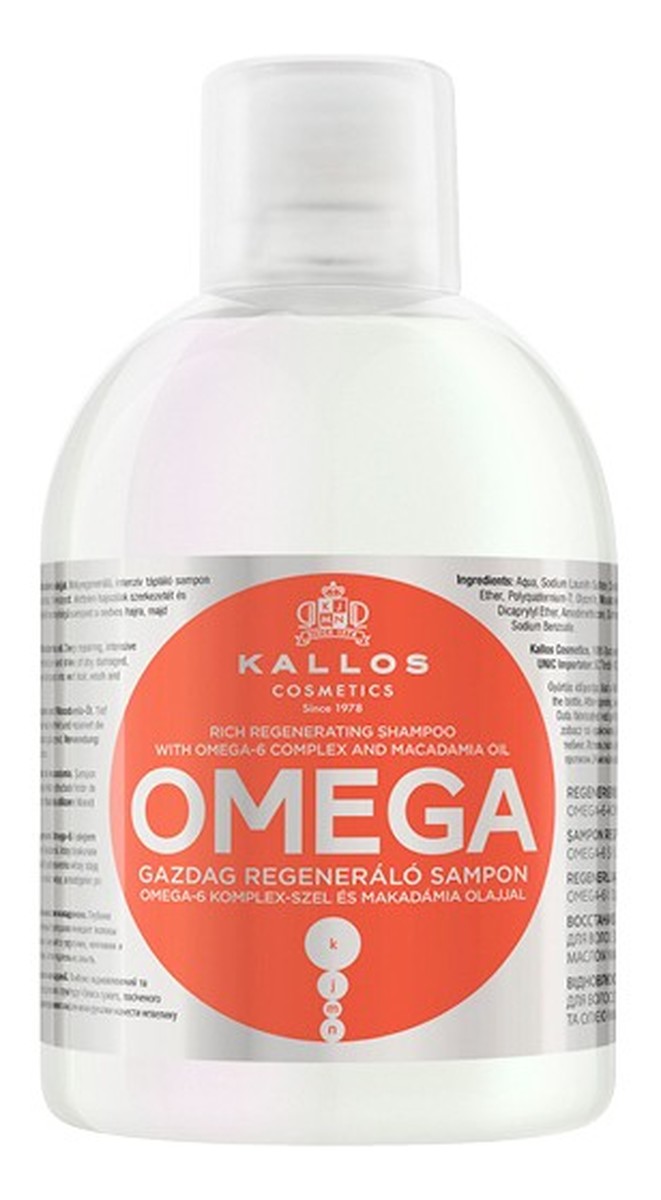 regenerujący szampon z kompleksem omega-6 i olejem makadamii