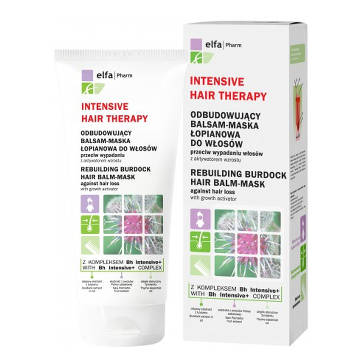 Intensive Hair Therapy Odbudowujący Balsam-Maska Łopianowa Do Włosów 200ml