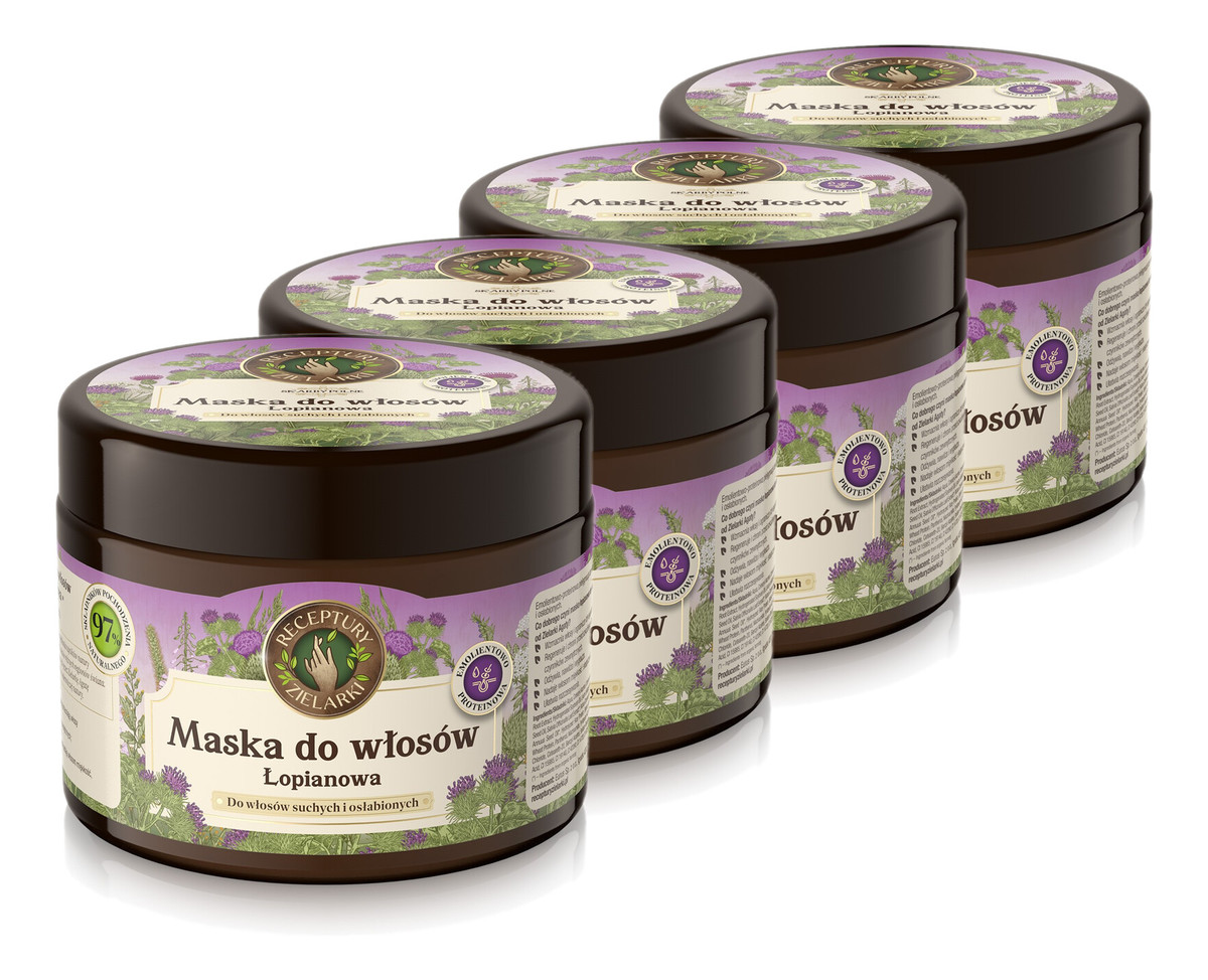 Maska łopianowa do włosów suchych i osłabionych 4x300ml