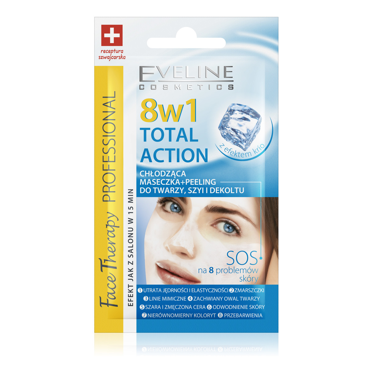 Eveline Total Action Face Therapy Maseczka Chłodząco-Peelingująca 8w1 7ml