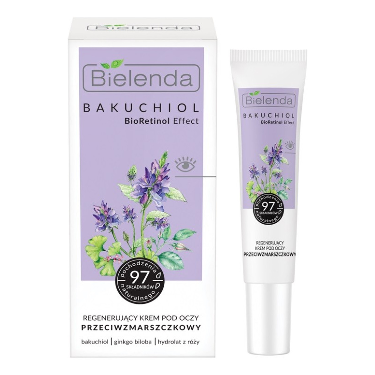 Bielenda Bakuchiol BioRetinol Effect Regenerujący Krem przeciwzmarszczkowy pod oczy 15ml