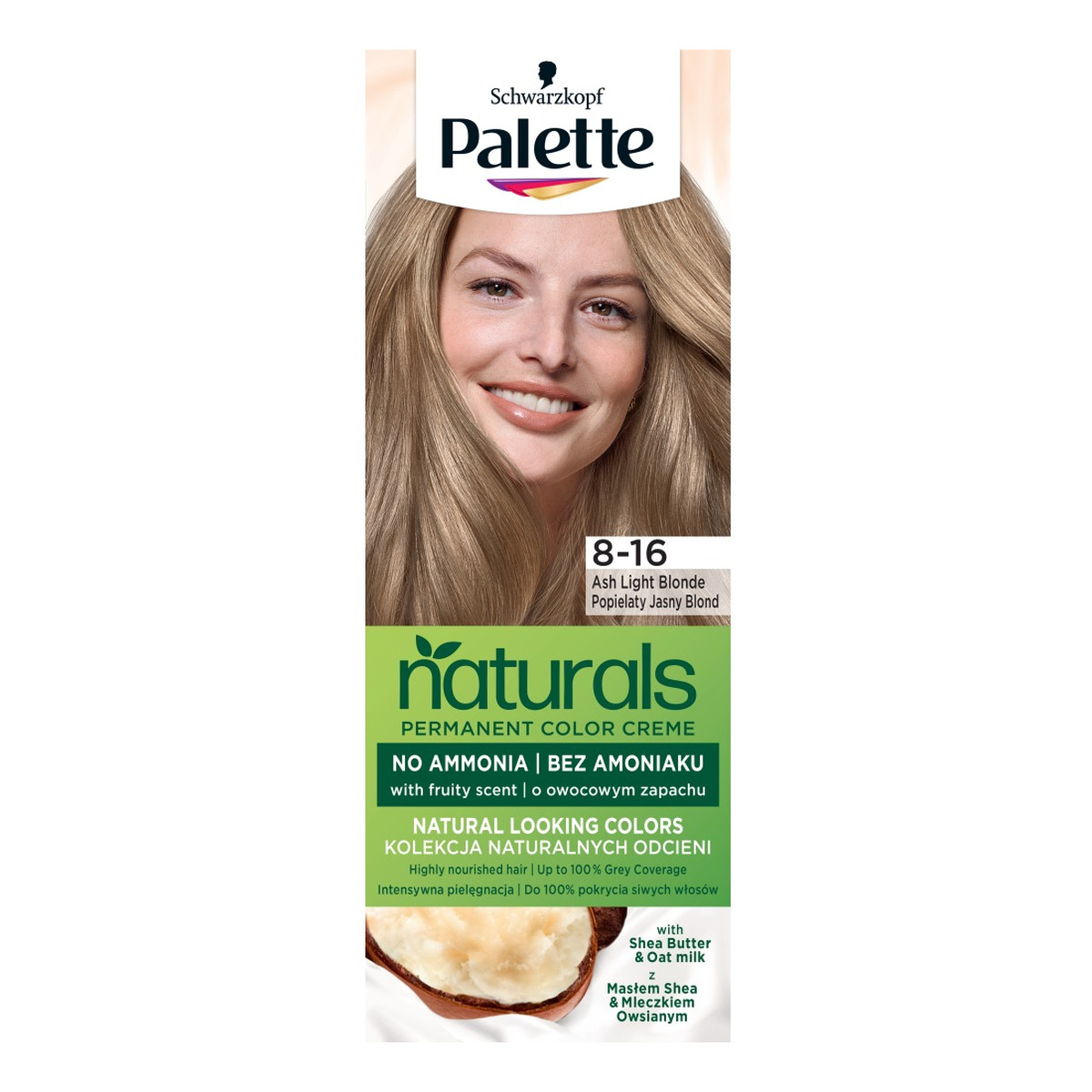 Palette Permanent naturals color creme farba do włosów trwale koloryzująca 8-16 popielaty jasny blond