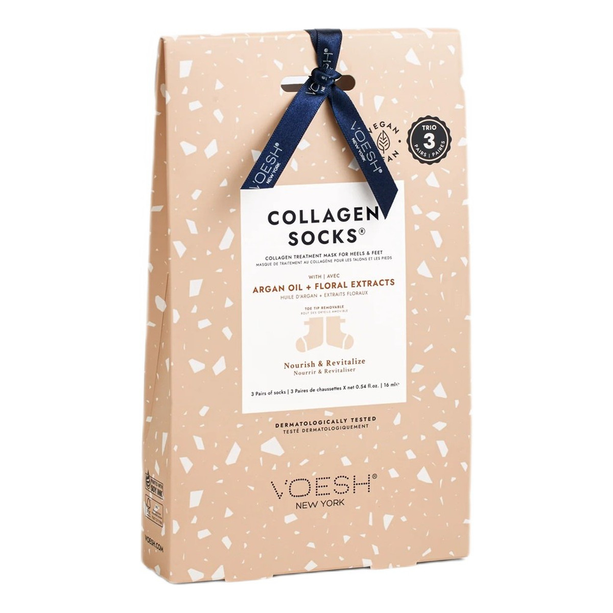 Voesh Collagen socks trio maska kolagenowa do pięt i stóp 3 pary skarpetek