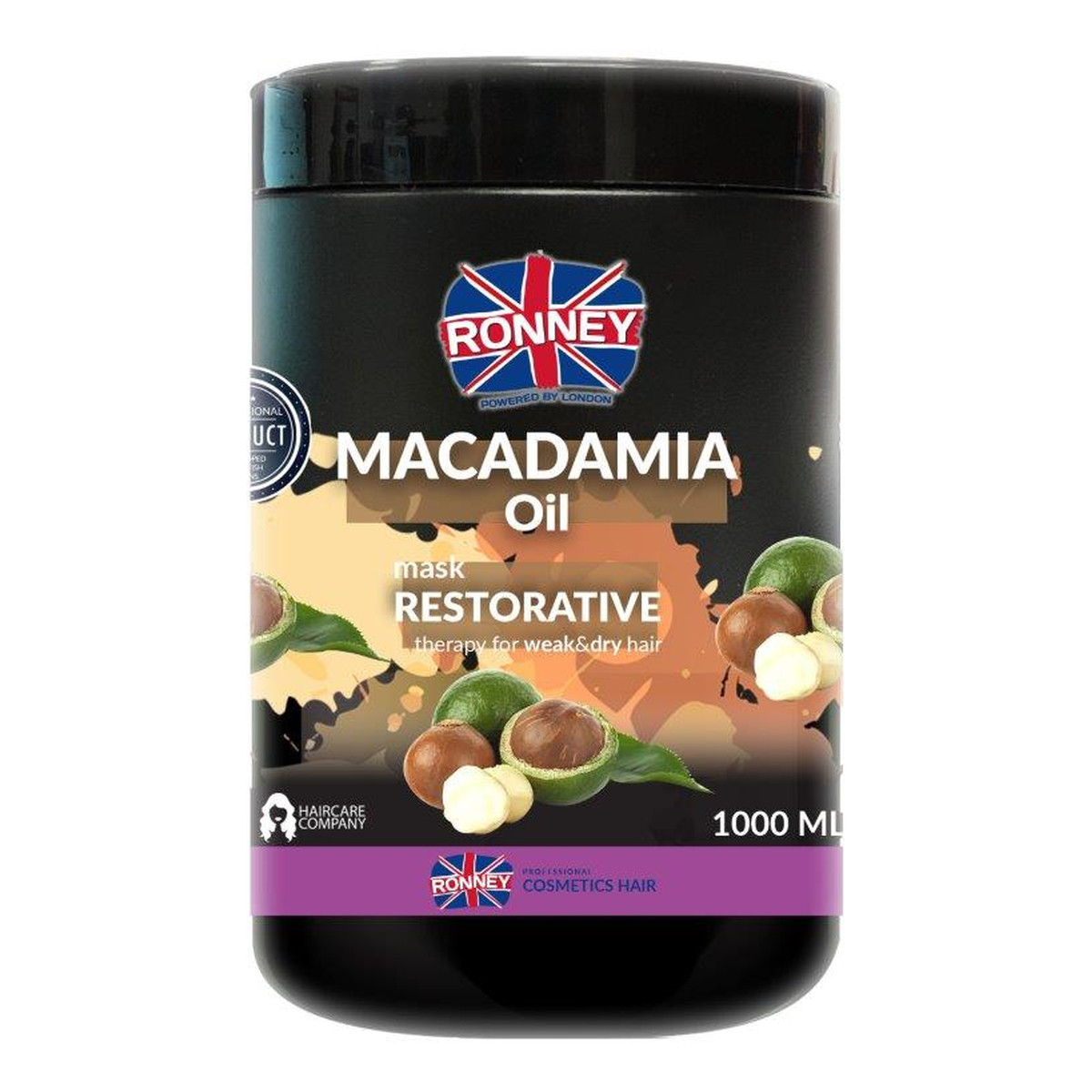Ronney Macadamia Oil regenerująca maska do włosów z olejem macadamia 1000ml