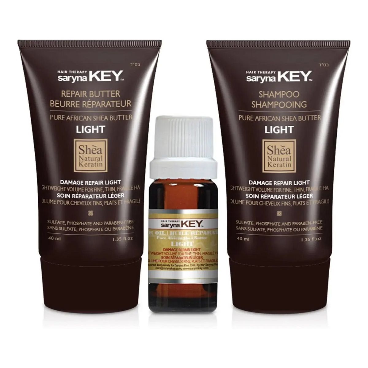 Saryna Key Damage Repair Light Zestaw szampon 40ml + maska 40ml + olejek 10ml