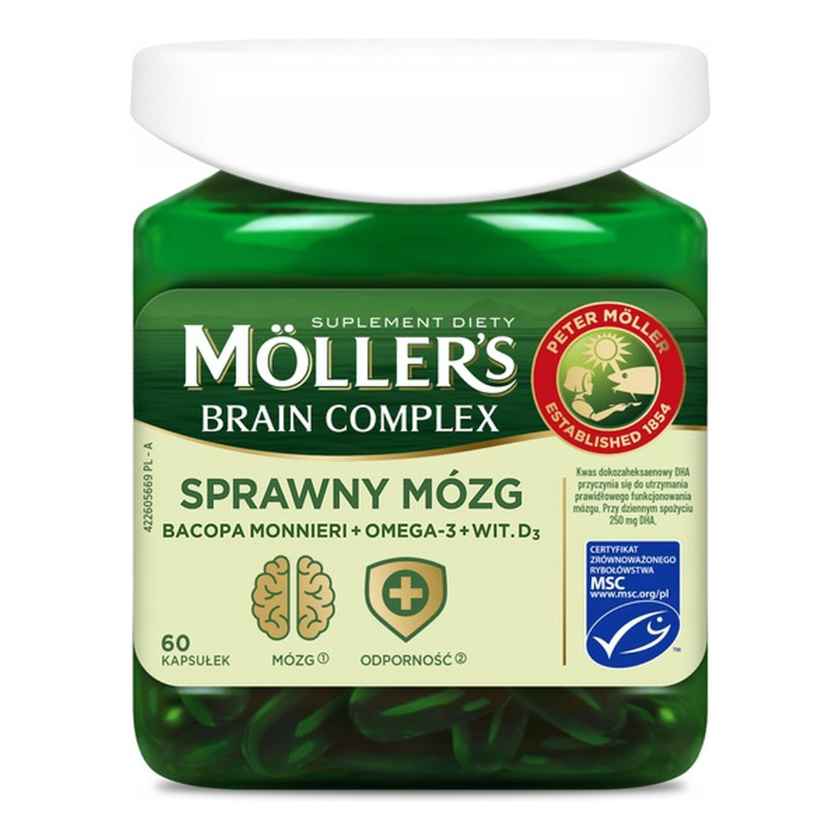 Moller's Brain complex sprawny mózg suplement diety 60 kapsułek