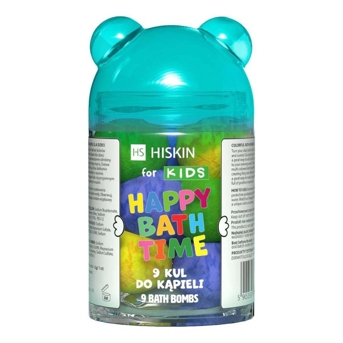 Hiskin For kids happy bath time kule do kąpieli-miś 9 sztuk