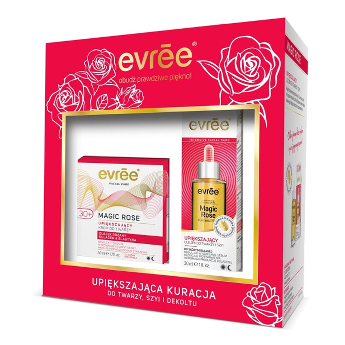 Evree Zestaw prezentowy (krem na dzień i noc 50ml+olejek do twarzy ) Magic Rose