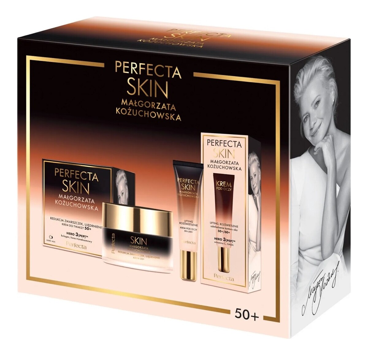 Zestaw ujędrniający krem na dzień i na noc 50ml + liftingująco-rozświetlający krem pod oczy i na powieki 15ml