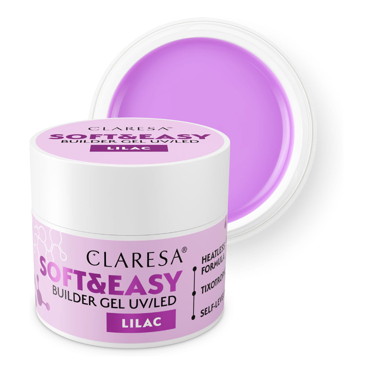 Claresa N Żel budujący do paznokci soft&easy builder lilac 12g
