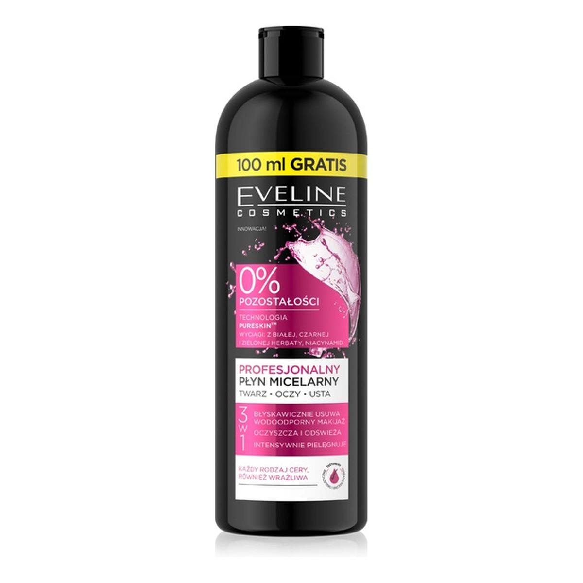 Eveline Pureskin Profesjonalny płyn micelarny Niacynamid 3w1 500ml
