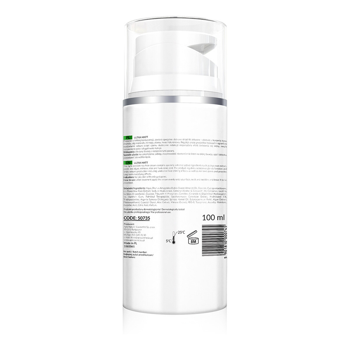 Apis Ultra Matt Krem matujący do cery tłustej z rozszerzonymi porami 100ml