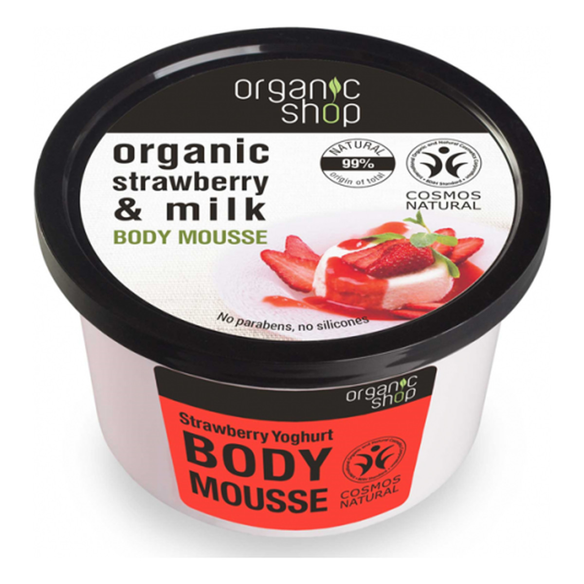 Organic Shop Truskawkowo Jogurtowy Organiczny Mus Do Ciała 250ml