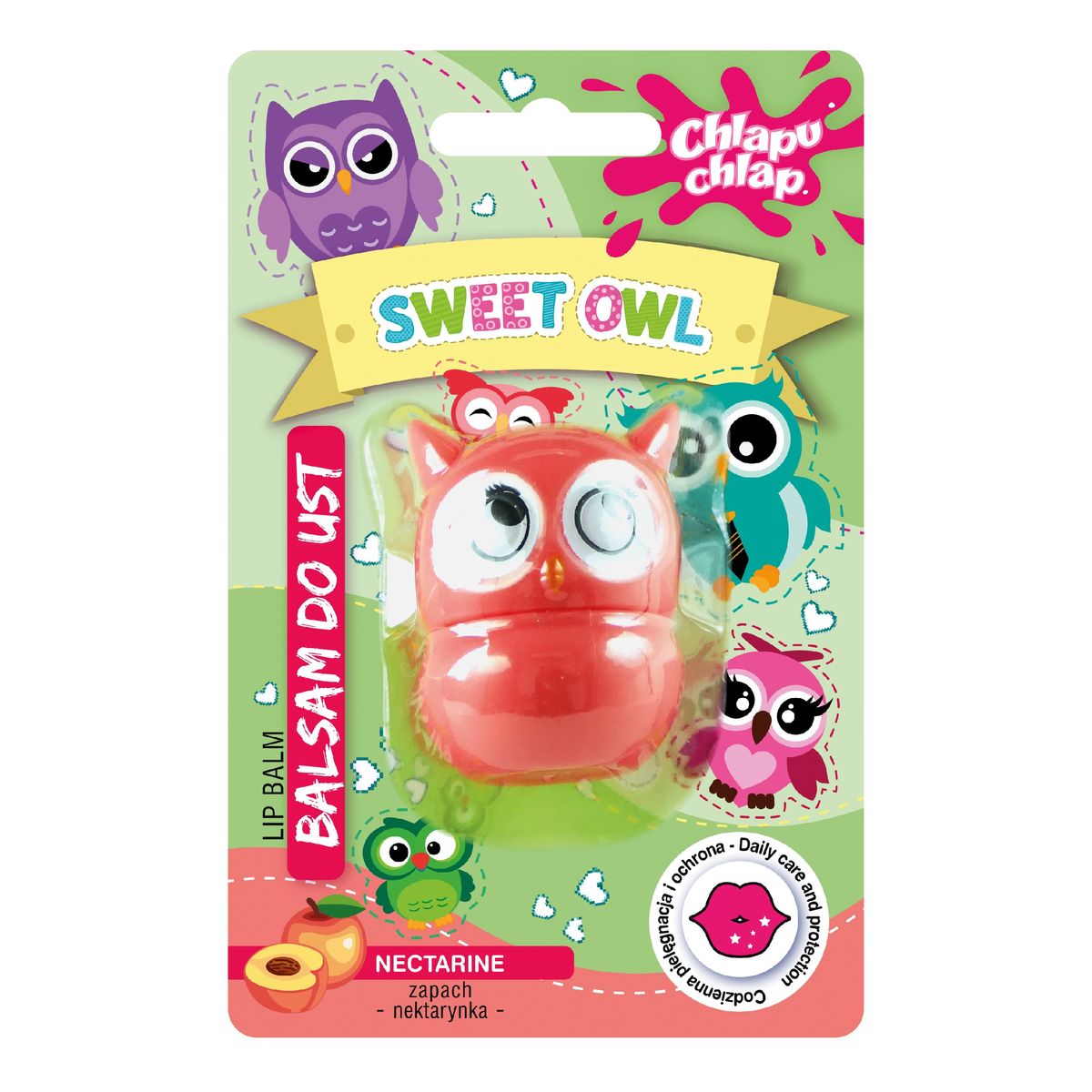 Chlapu Chlap Balsam do ust sweet owl (sowa)-nektarynka 1szt