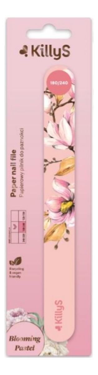 Blooming pastel paper nail file papierowy pilnik do paznokci prosty 180/240 brzoskwiniowy