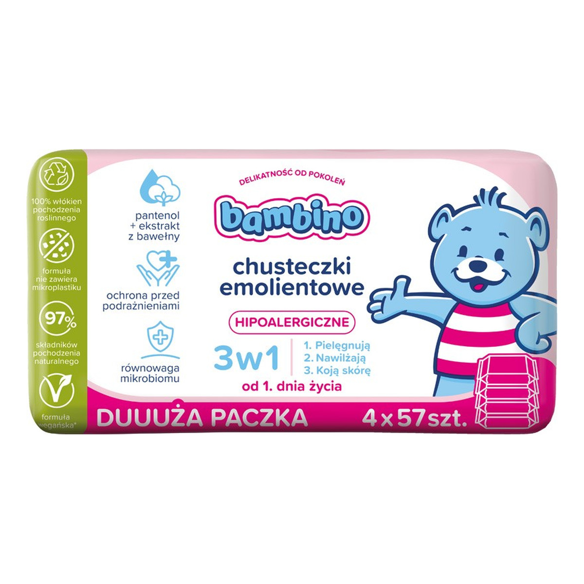 Nivea Bambino chusteczki emolientowe 3w1 hipoalergiczne 4 x 57 szt