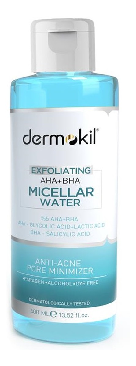 Exfoliating aha+bha niacinamide micellar makeup removal water złuszczający płyn micelarny