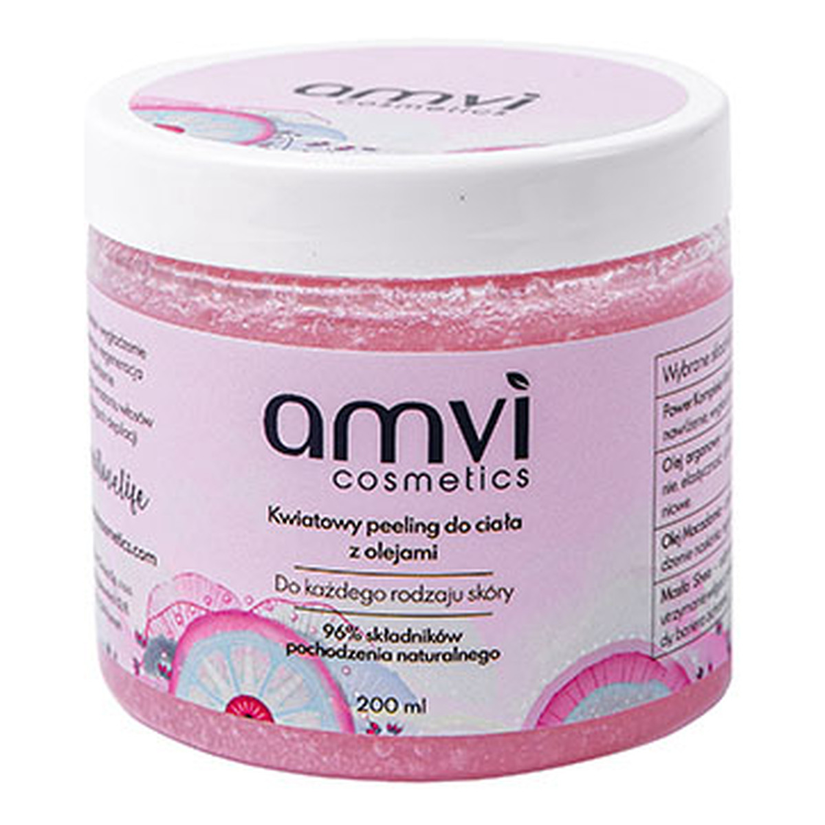 Amvi Cosmetics Kwiatowy peeling do ciała z olejami do każdego rodzaju skóry 200ml