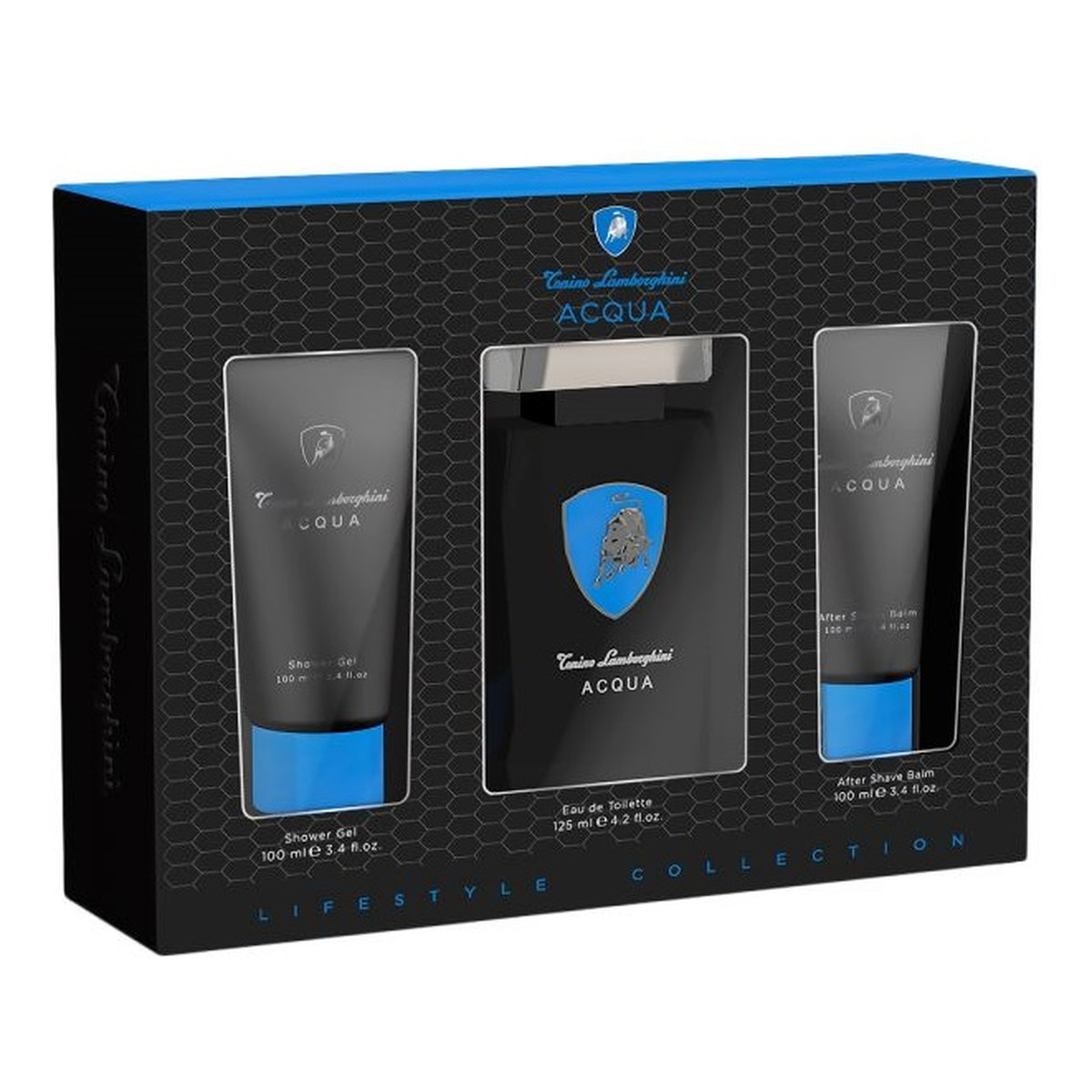 Tonino Lamborghini Acqua Zestaw woda toaletowa spray 125ml + balsam po goleniu 100ml + żel pod prysznic 100ml