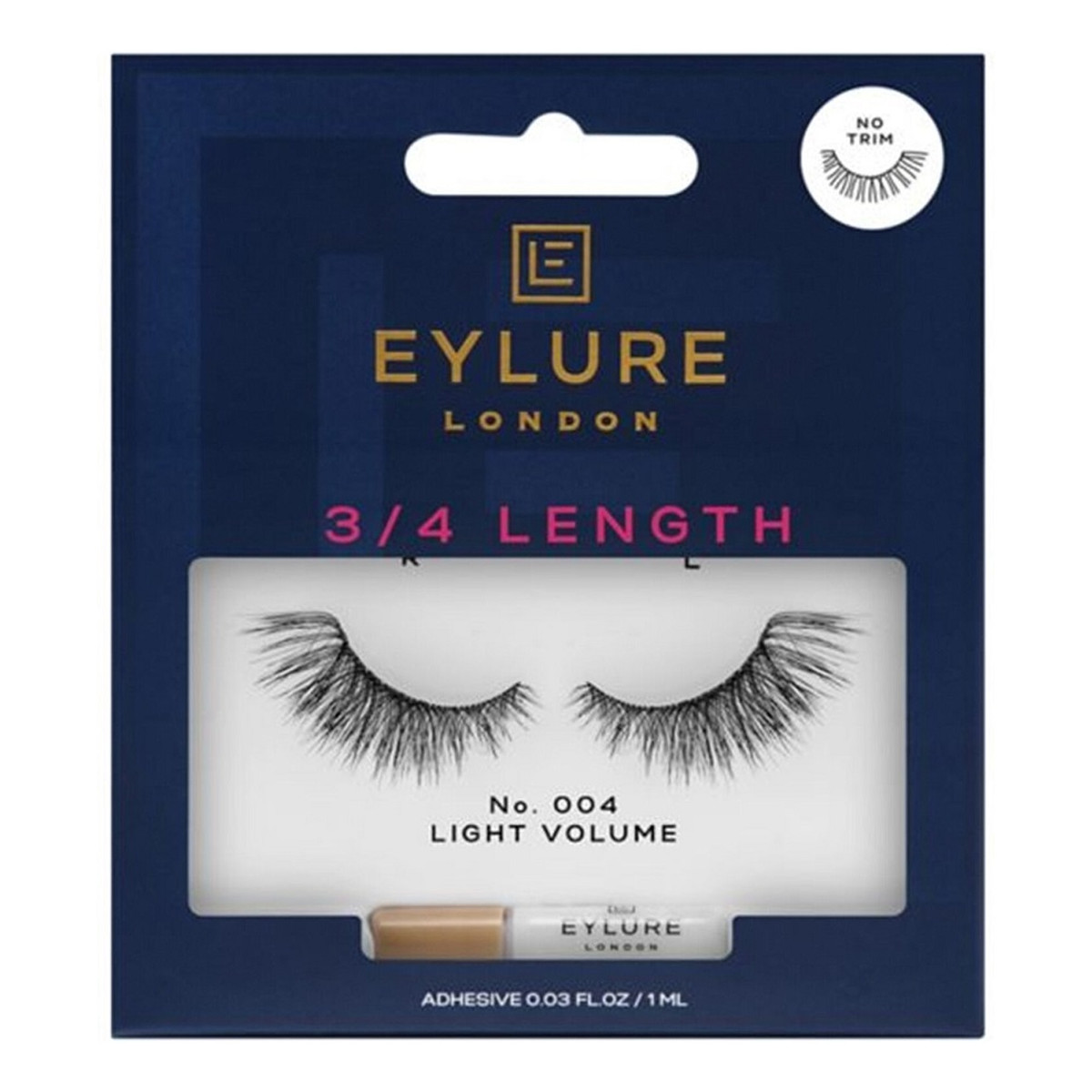 Eylure 3/4 length lashes sztuczne rzęsy z klejem efekt pogrubienia no. 004