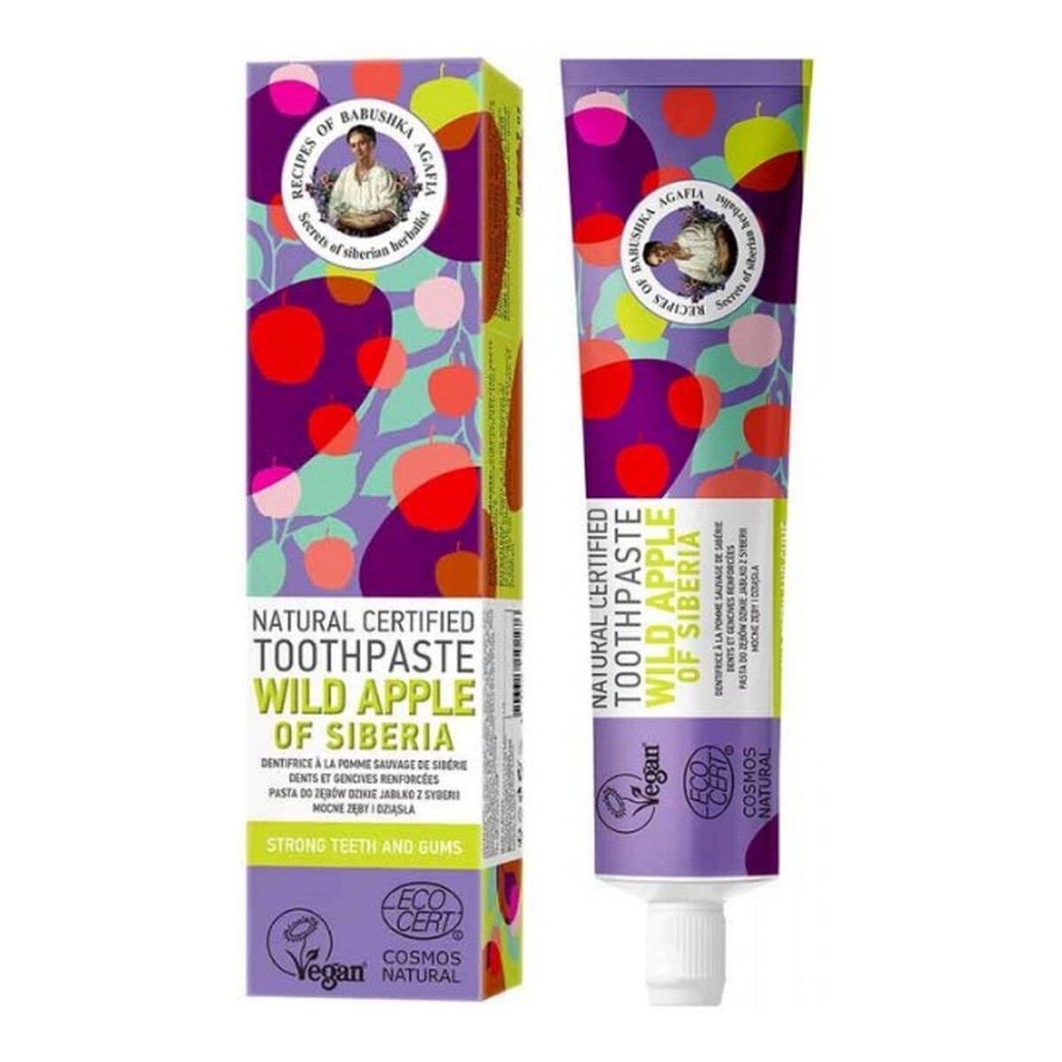 Receptury Babuszki Agafii Natural Certified Pasta do zębów mocne zęby i dziąsła Wild Apple of Siberia 85g
