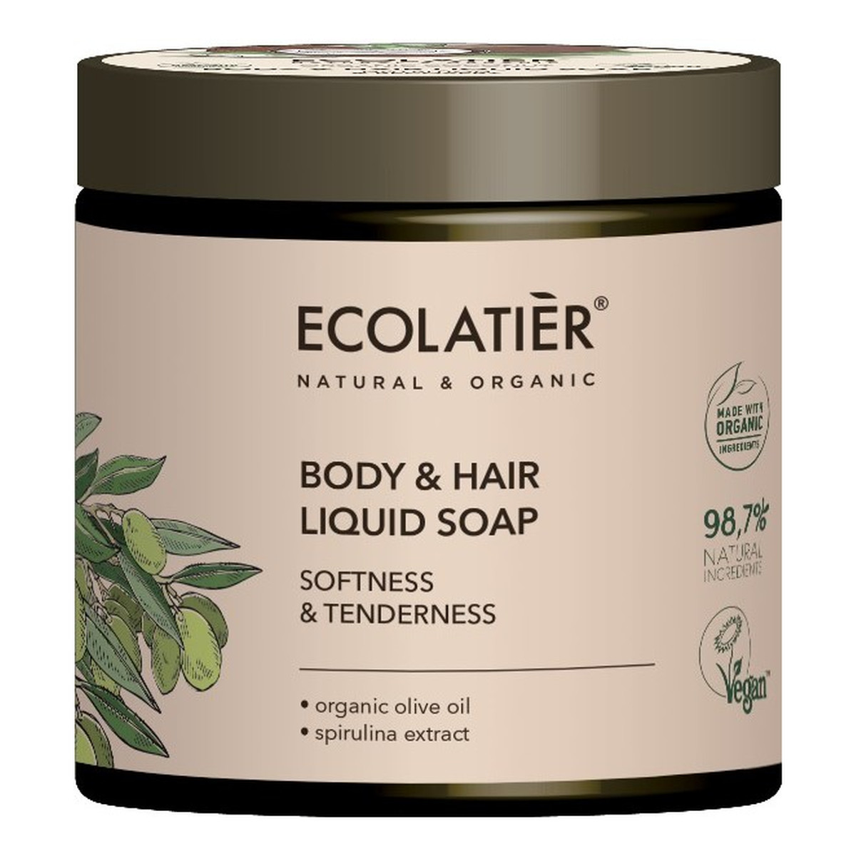 Ecolatier Olive Mydło w płynie do ciała i włosów Miękkość i Delikatność 450ml