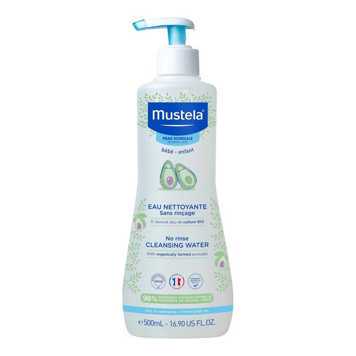 Mustela No Rinse Cleansing Water Woda oczyszczająca bez spłukiwania dla dzieci i niemowląt 500ml
