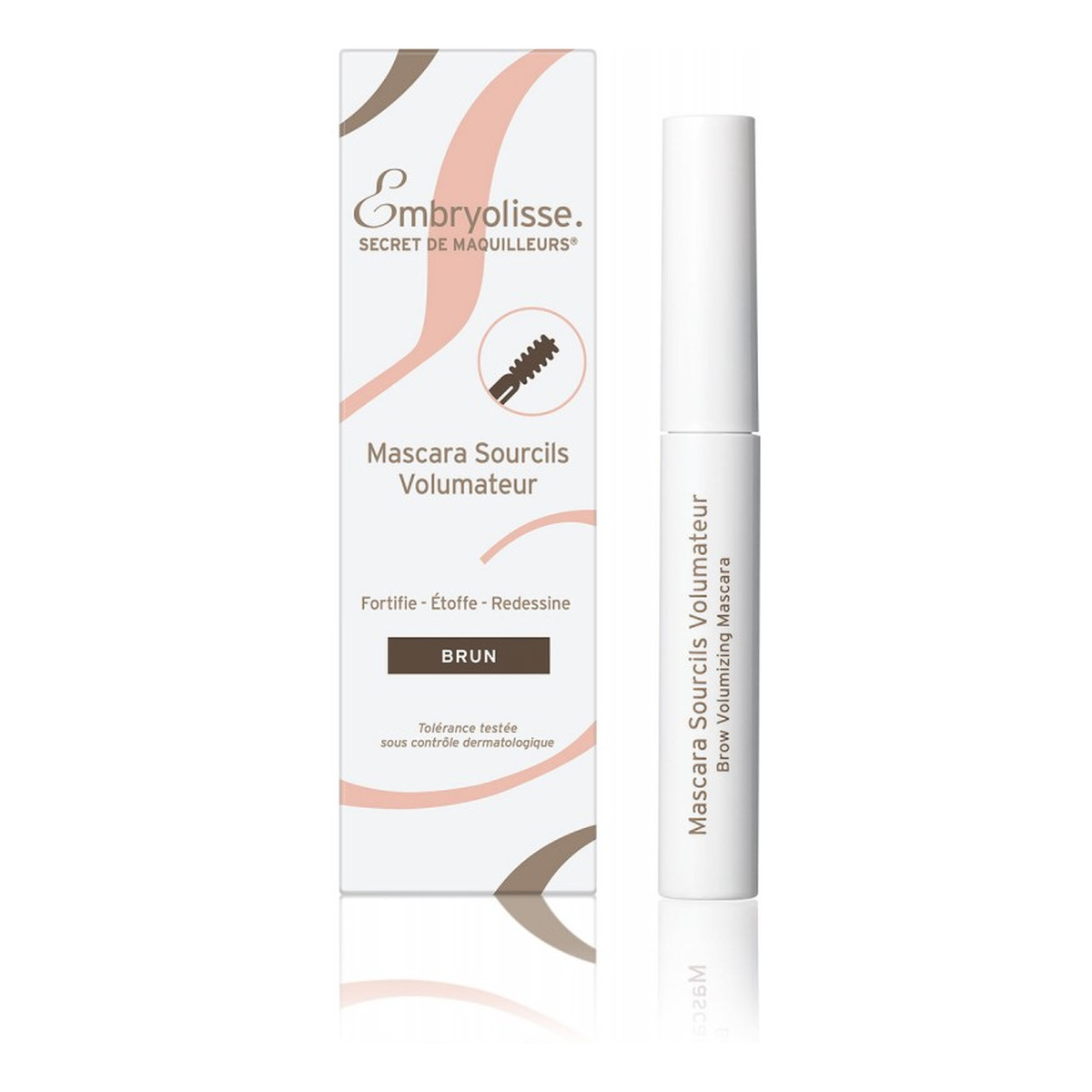 Embryolisse Brow volumizing mascara pogrubiająca maskara i pielęgnujące serum do brwi 2w1 deep brown 5ml
