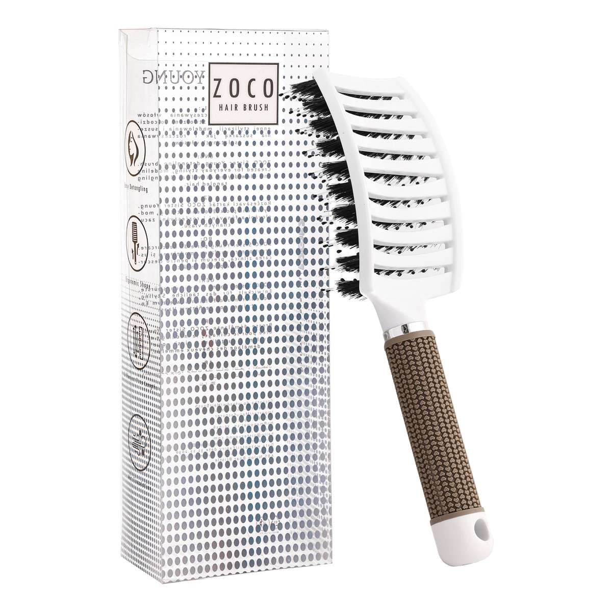 Sister Young Zoco Szczotka do włosów z włosiem dzika White 150ml