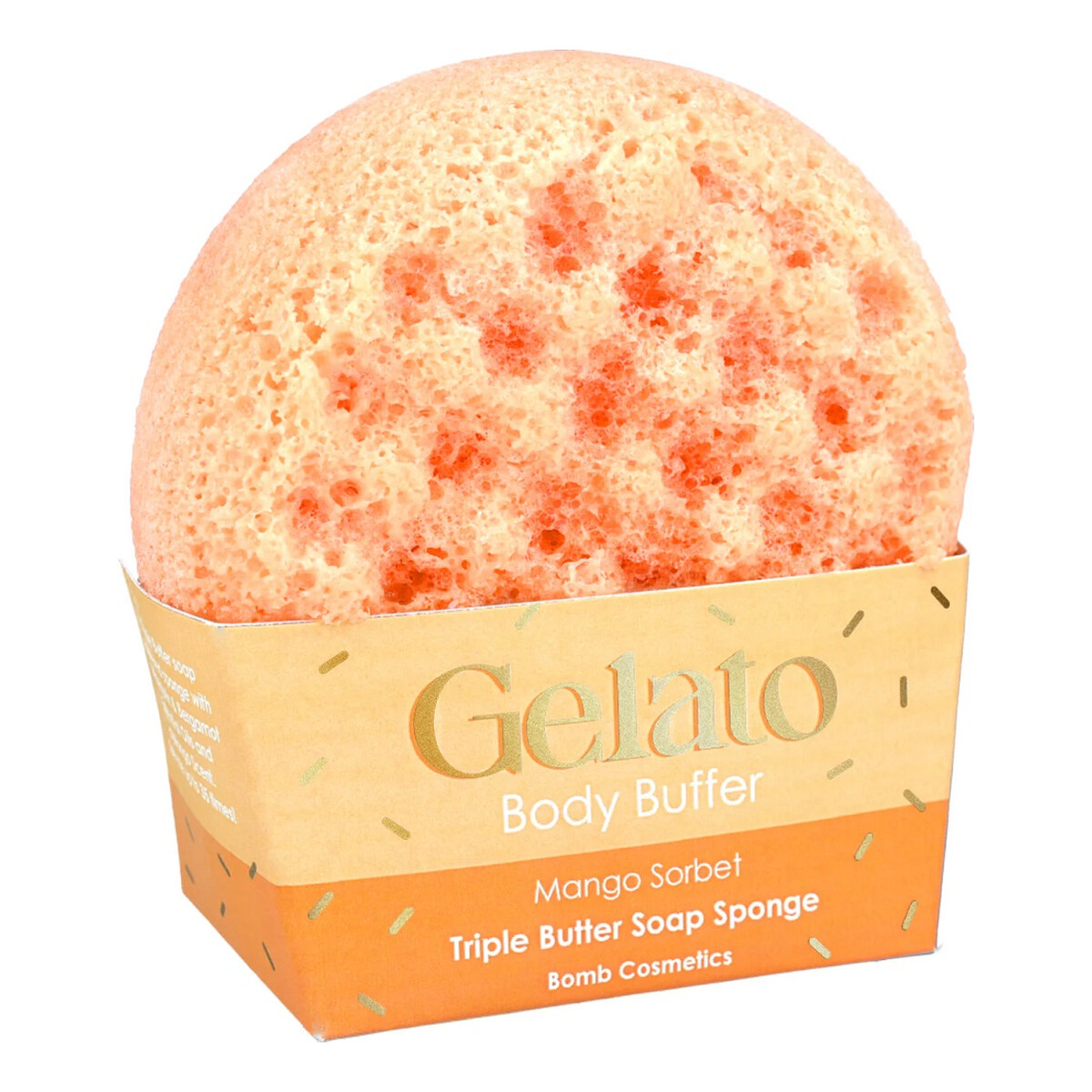 Bomb Cosmetics Gelato body buffer gąbka do mycia ciała mango sorbet 200g