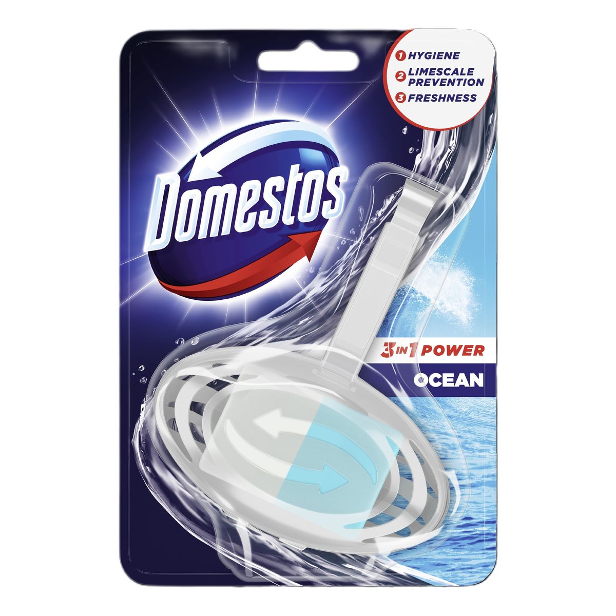 Domestos Ocean Kostka toaletowa do wc 3w1 power koszyk